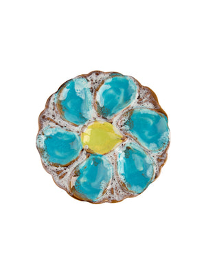  Vintage 1950s Vallauris Aqua Mottled Oyster Plate Weston Table 