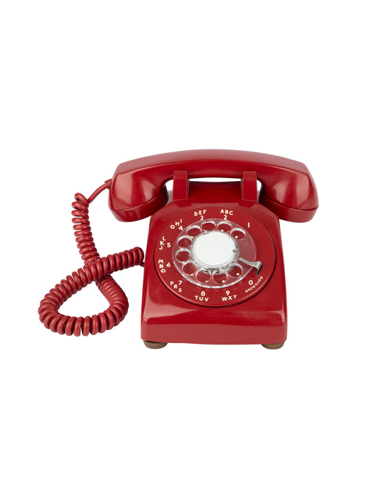 Vintage 1950s Western Electric Red Model 500 Telephone Two Weston Table