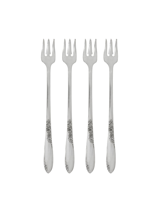 Vintage 1950s William Rogers Country Lane Oyster Forks Set of Four Weston Table