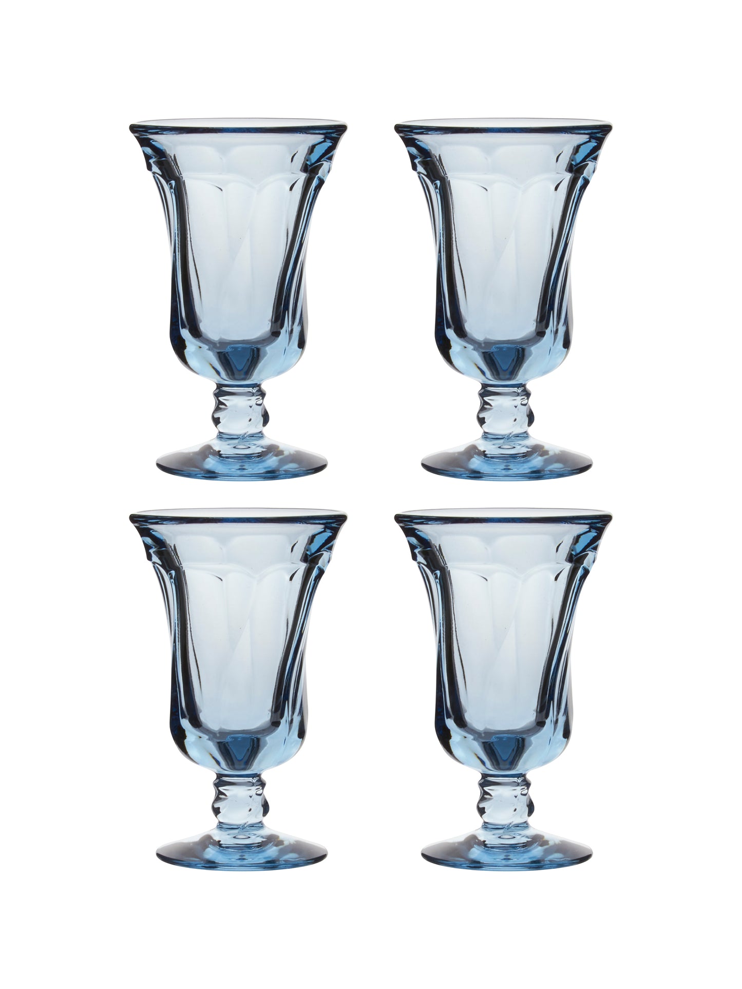 Vintage 1958 Blue Jamestown Juice Glasses Set of Four Weston Table