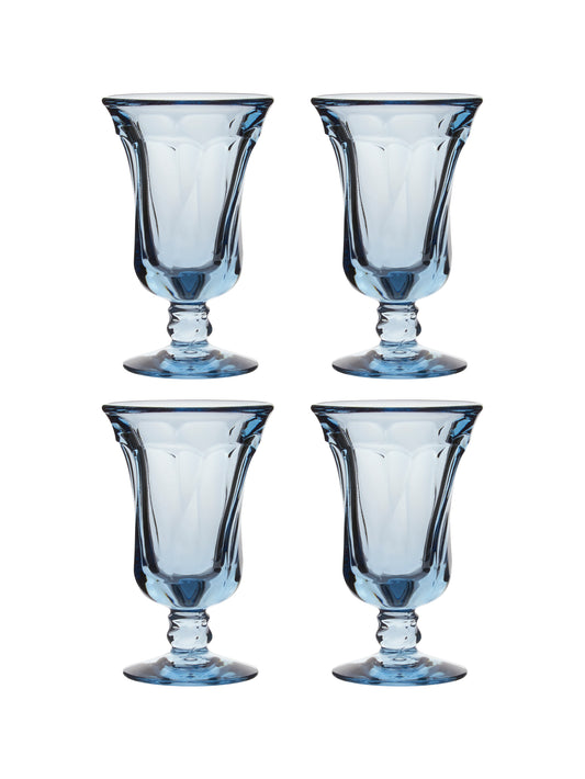 Vintage 1958 Blue Jamestown Juice Glasses Set of Four Weston Table