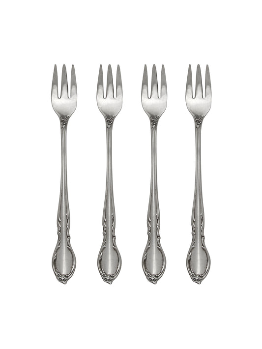 Vintage 1959 Moonlight Silver Plate Oyster Forks Set of Four Weston Table