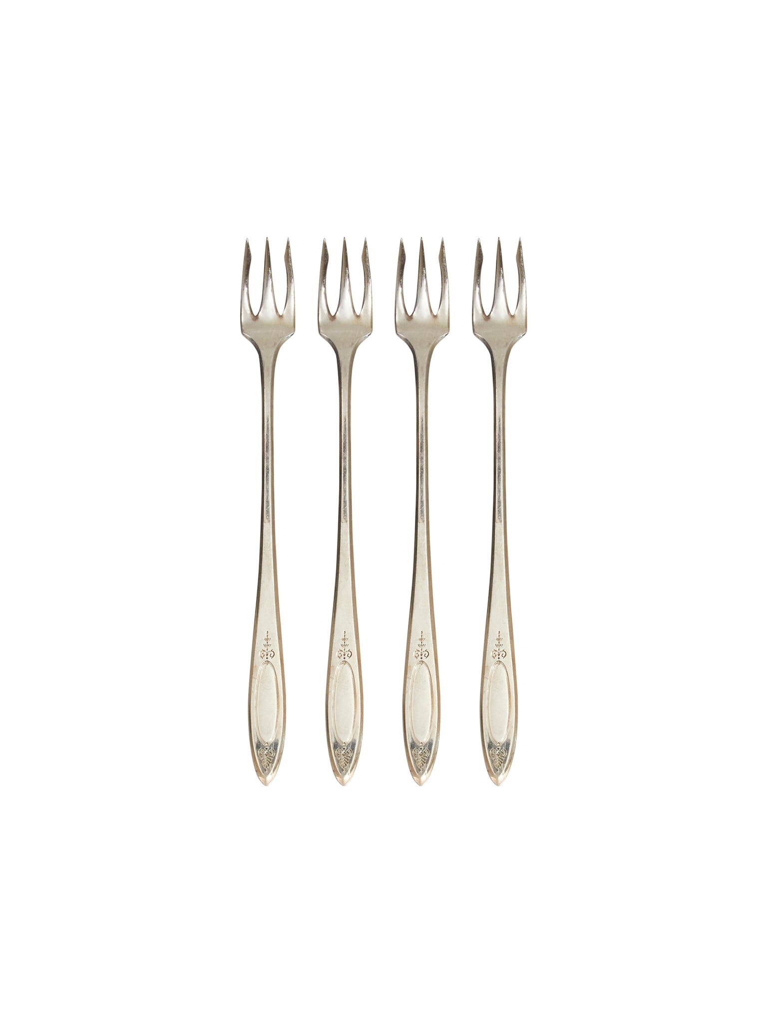 Vintage 1960s Adam Silver Plated Cocktail Forks Set of Four Weston Table