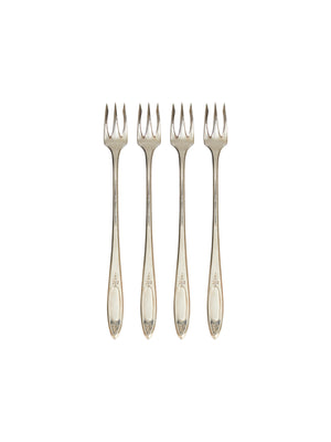  Vintage 1960s Adam Silver Plated Cocktail Forks Set of Four Weston Table 