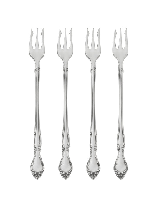 Vintage 1960s Affection Silver Plate Oyster Forks Set of Four Weston Table