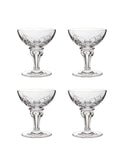 Vintage 1960s Alycia Crystal Cocktail Coupes Set of Four Weston Table