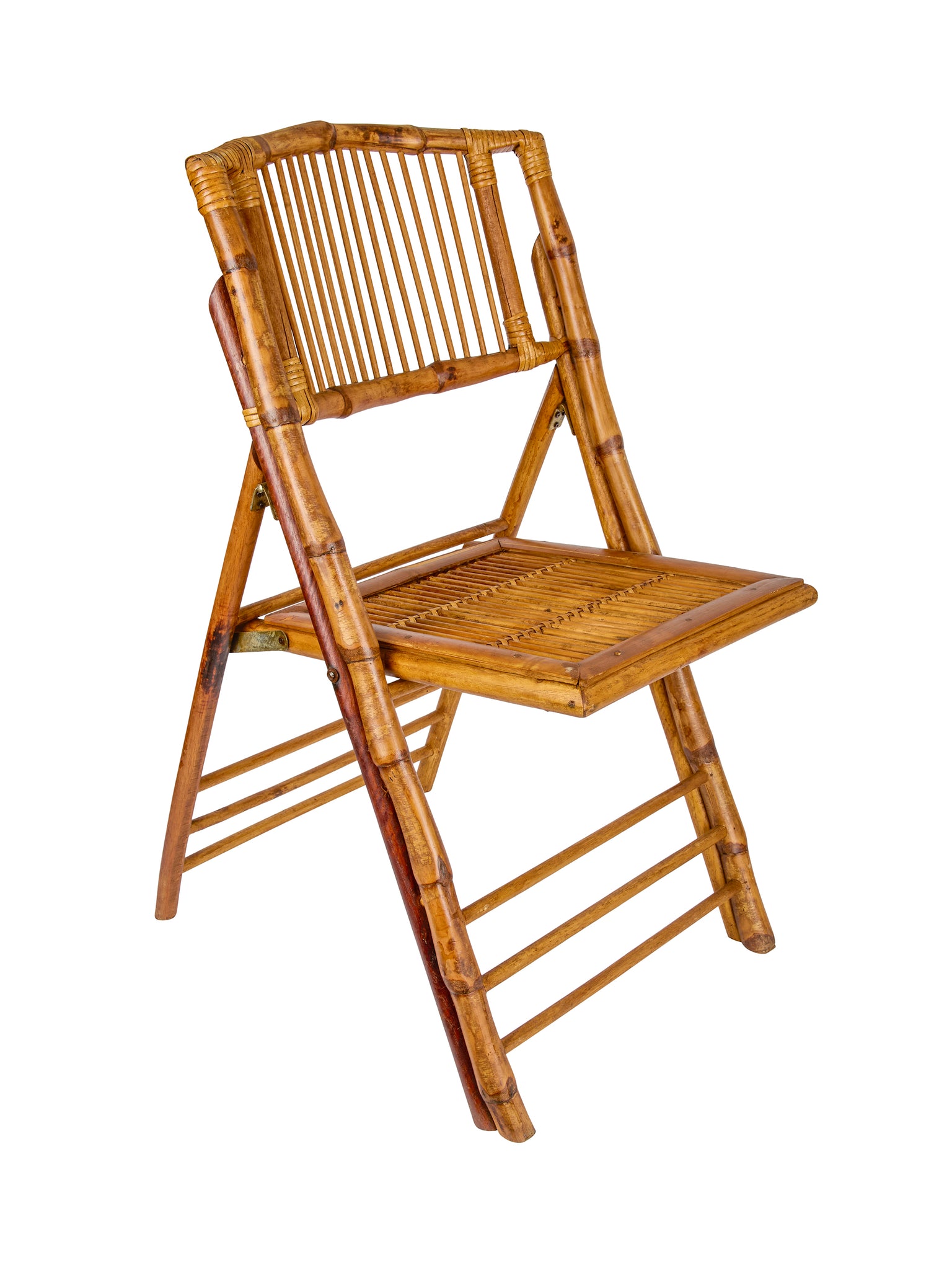 Vintage 1960s Bamboo Folding Chair Set Weston Table