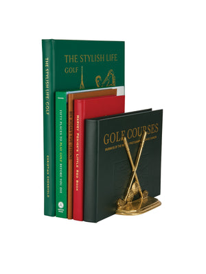  Vintage 1960s Brass Golf Club Bookends Weston Table 