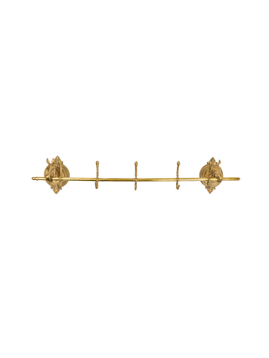 Vintage 1960s Brass Horse Head Mounted Coat Rack Weston Table