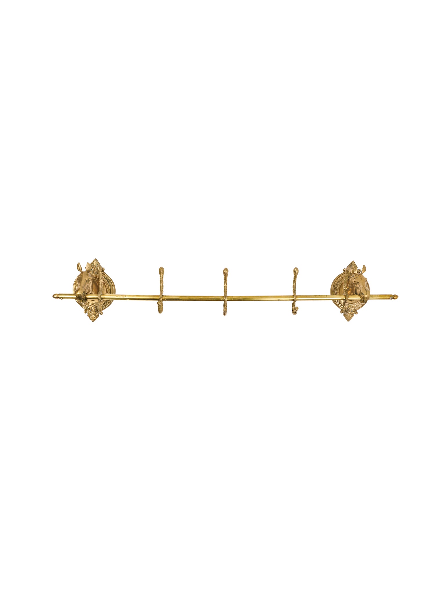 Vintage 1960s Brass Horse Head Mounted Coat Rack Weston Table
