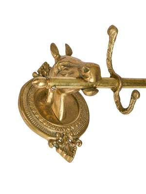  Vintage 1960s Brass Horse Head Mounted Coat Rack Weston Table 