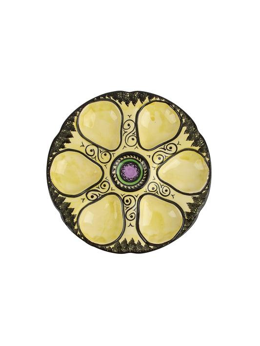 Vintage 1960s Breton Celtic Quimper Oyster Plate Weston Table