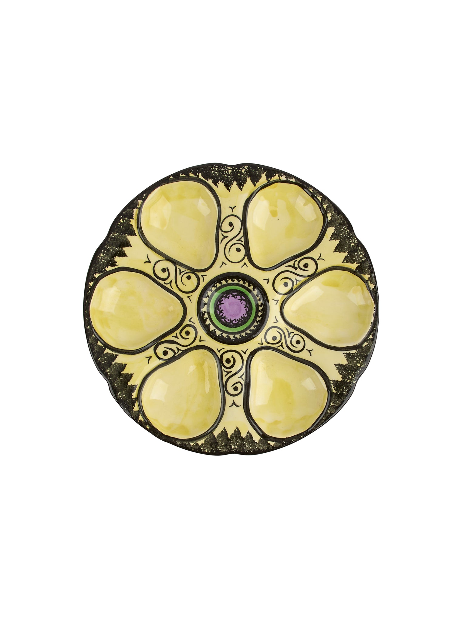 Vintage 1960s Breton Celtic Quimper Oyster Plate Weston Table