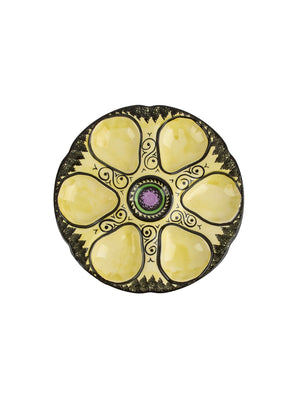  Vintage 1960s Breton Celtic Quimper Oyster Plate Weston Table 