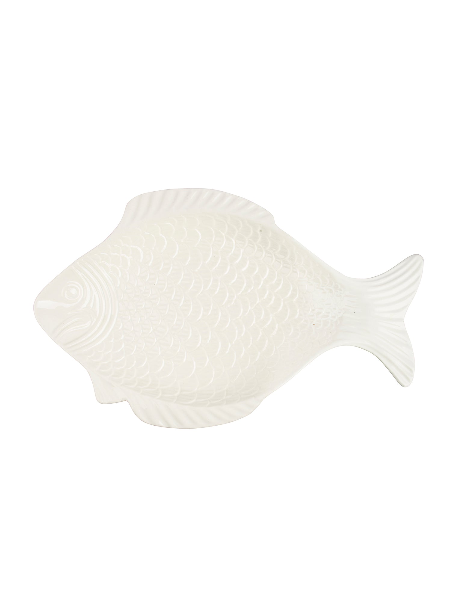 Vintage 1960s California Pottery White Fish Plate Weston Table