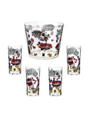 Vintage 1960s Casino Game Night Ice Bucket and High Ball Glasses Weston Table