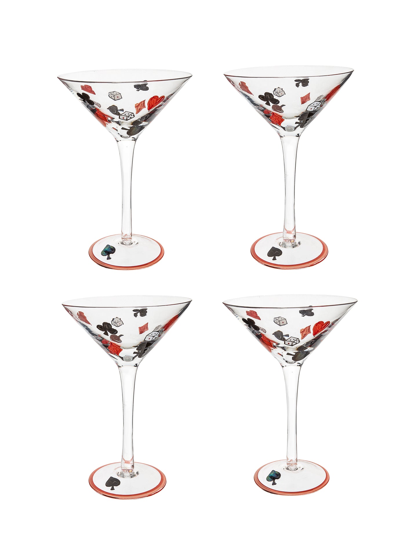 Vintage 1960s Casino Game Night Martini Glasses Weston Table