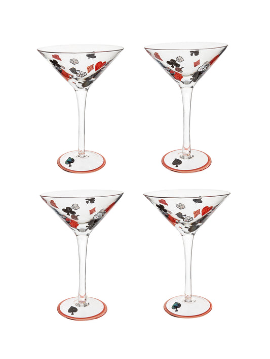 Vintage 1960s Casino Game Night Martini Glasses Weston Table