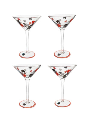  Vintage 1960s Casino Game Night Martini Glasses Weston Table 