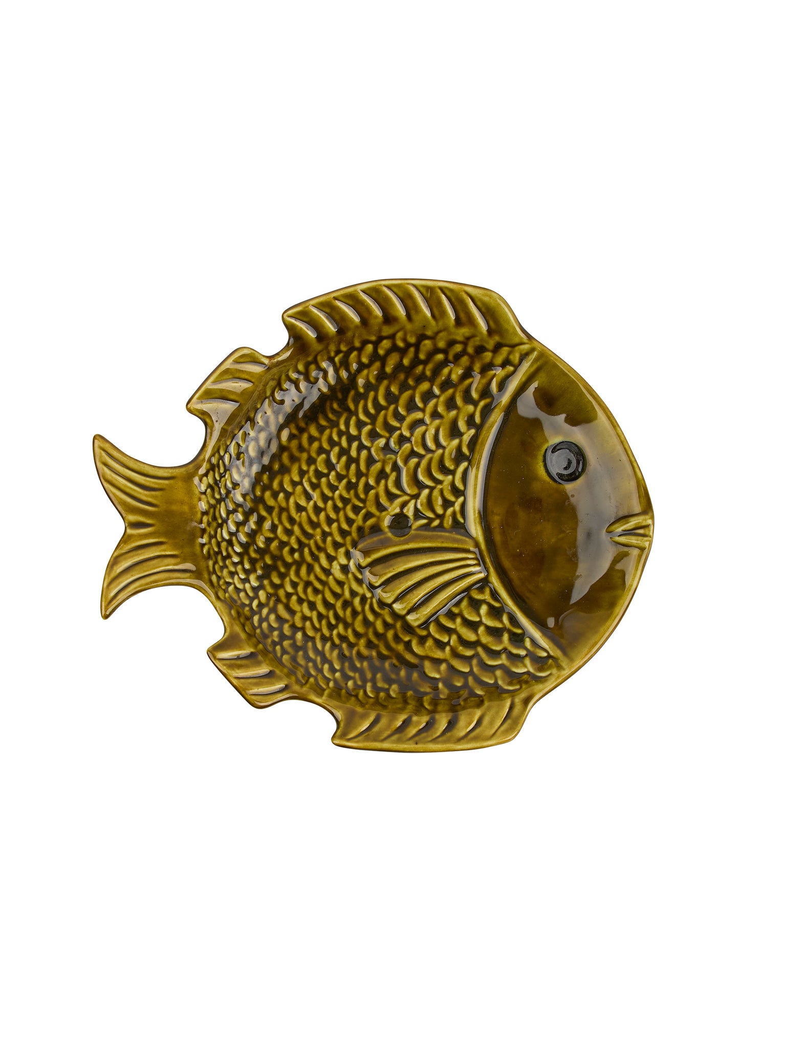 Vintage 1960s Chartreuse Fish Plate Weston Table