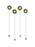 Vintage 1960s Christmas Wreath Swizzle Sticks Weston Table