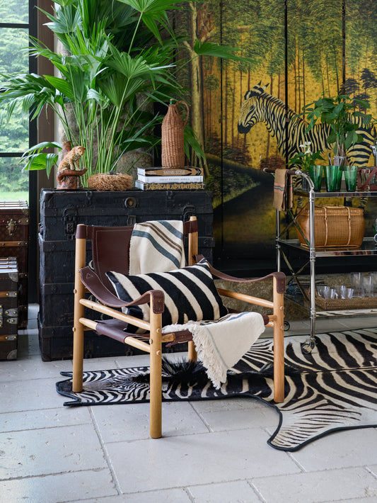 Vintage 1960s Cognac Safari Chair Weston Table