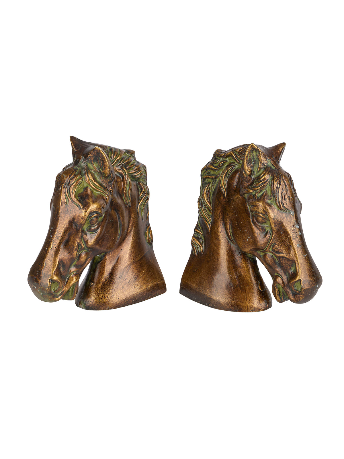 Vintage 1960s Copper Bronze Stallion Bookends Weston Table