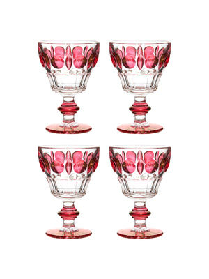  Vintage 1960s Cranberry Cocktail Glasses Set of Four Weston Table 