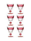 Vintage 1960s Cranberry Cocktail Glasses Set of Six Weston Table