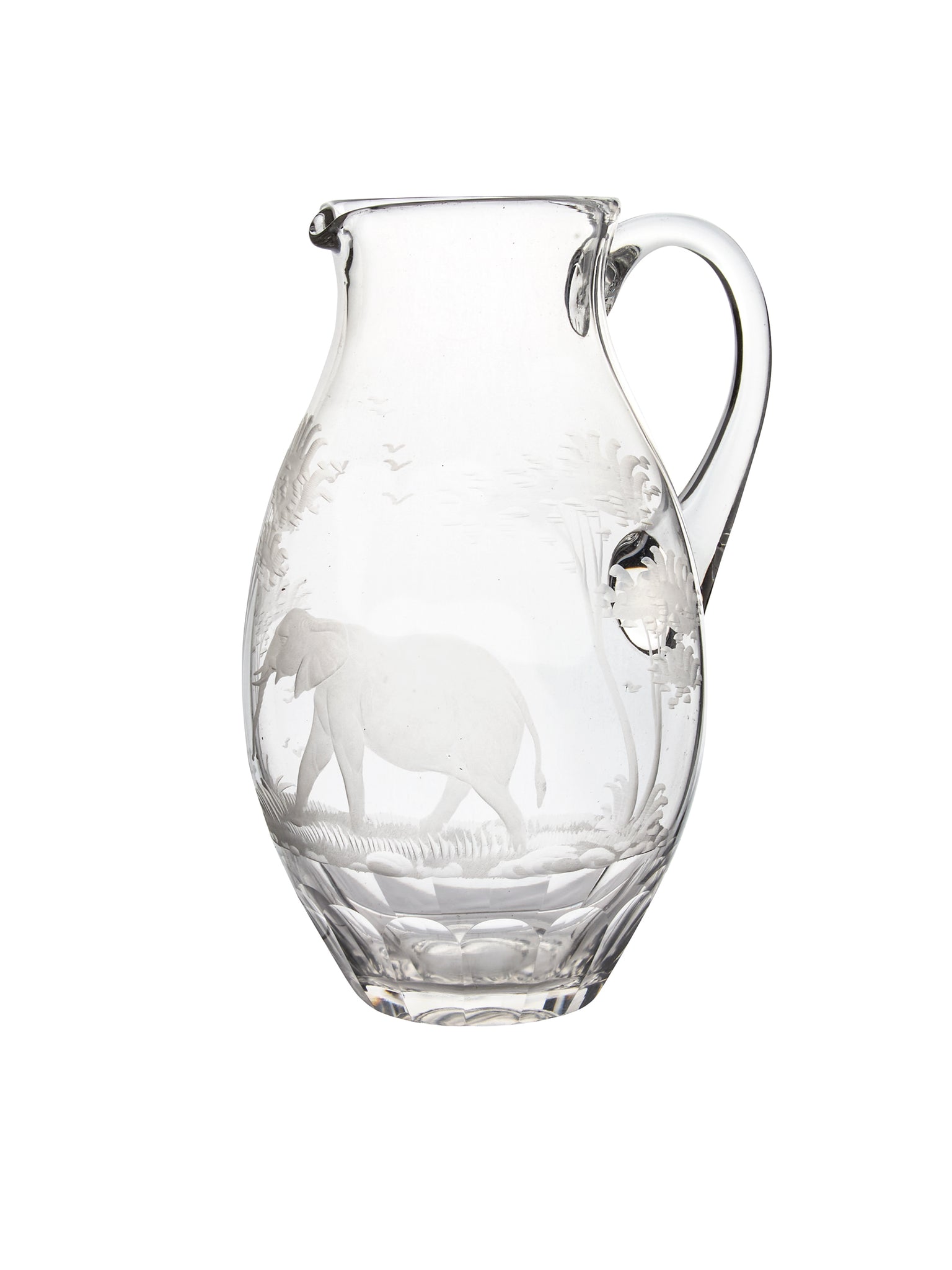 Vintage 1960s Crystal Kenya African Queen Elephant Pitcher Weston Table