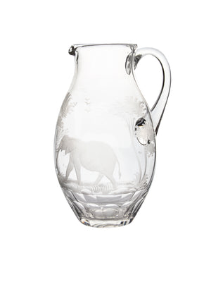  Vintage 1960s Crystal Kenya African Queen Elephant Pitcher Weston Table 
