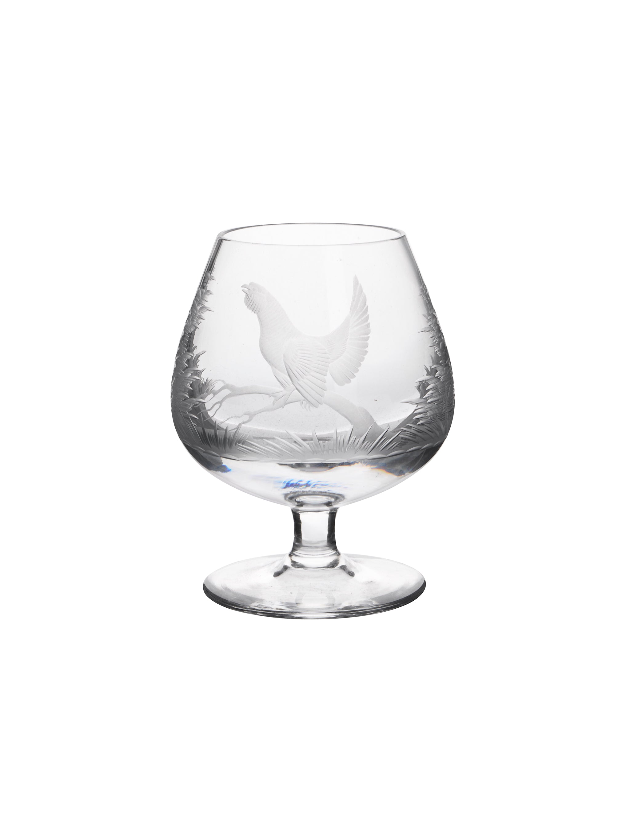 Vintage 1960s Crystal Queen Lace American Wildlife Brandy Snifter