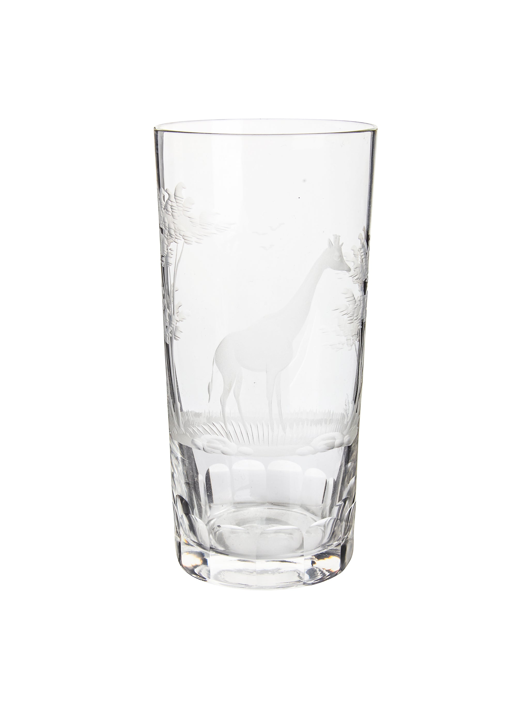 Vintage 1960s Crystal Queen Lace Safari Highball Glass | Cocktail