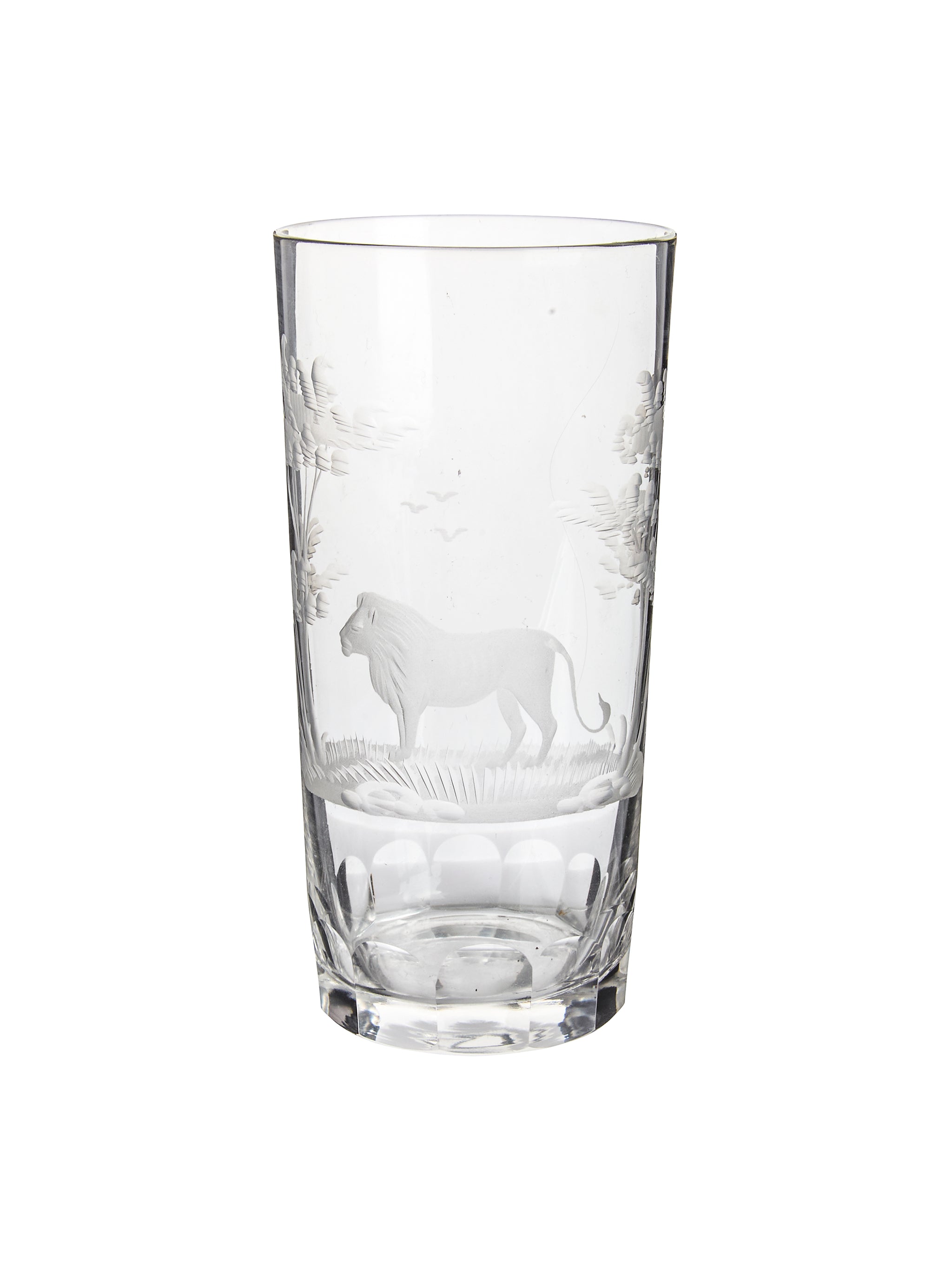 Vintage 1960s Crystal Queen Lace Safari Highball Glass | Cocktail
