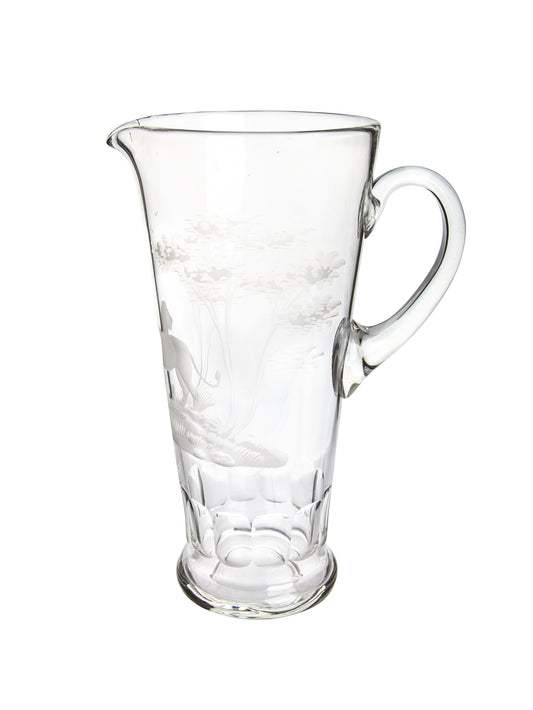 Vintage 1960s Crystal Queen Lace Lion Martini Pitcher Weston Table