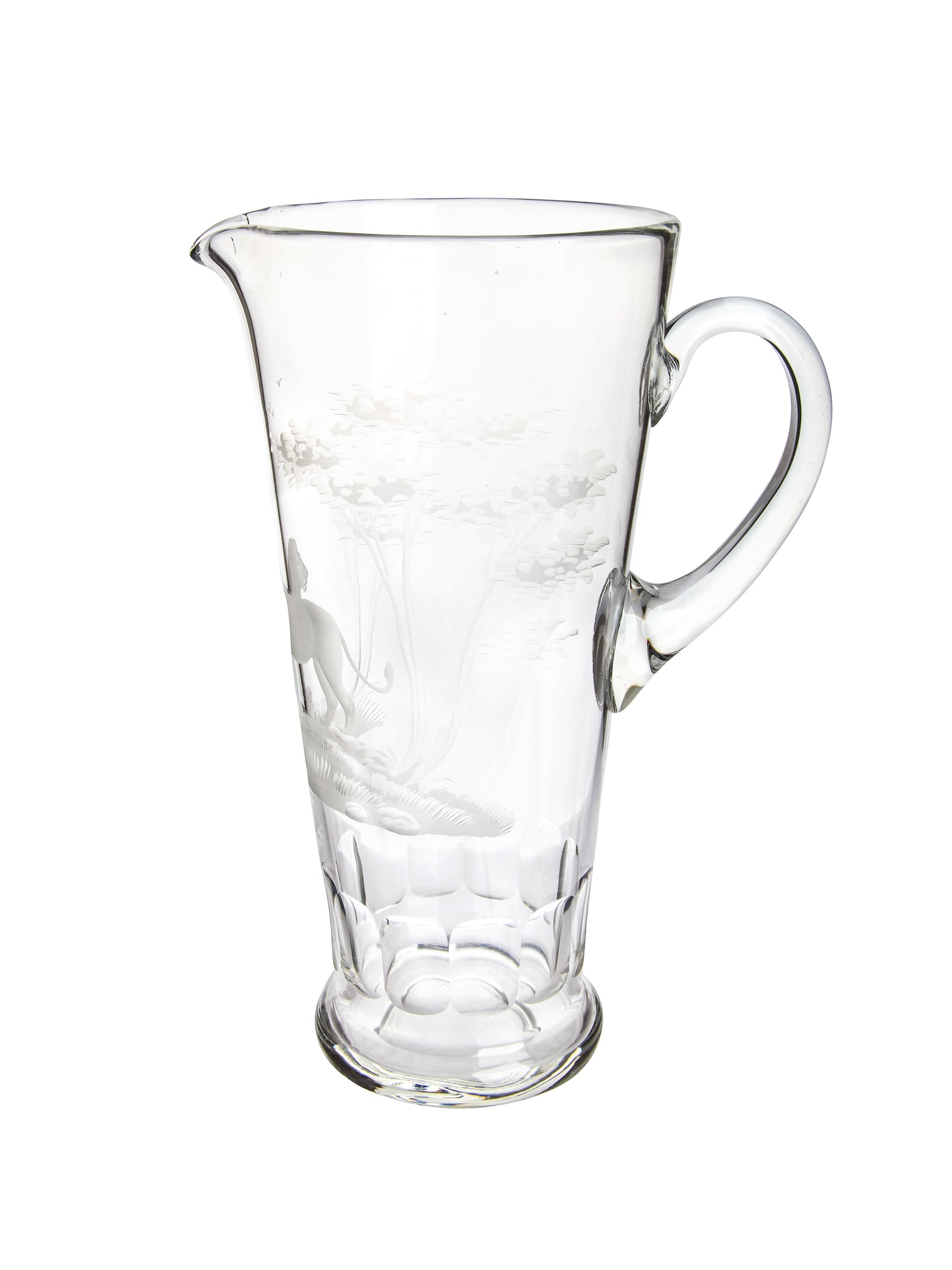 Vintage 1960s Crystal Queen Lace Lion Martini Pitcher Weston Table