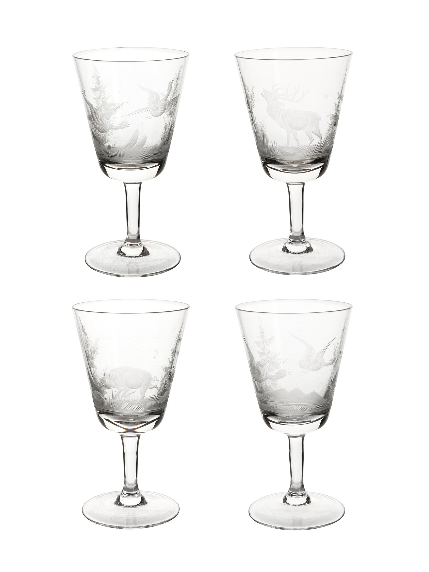 Vintage 1960s Crystal Queen Lace Safari Aperitif Glasses Weston Table