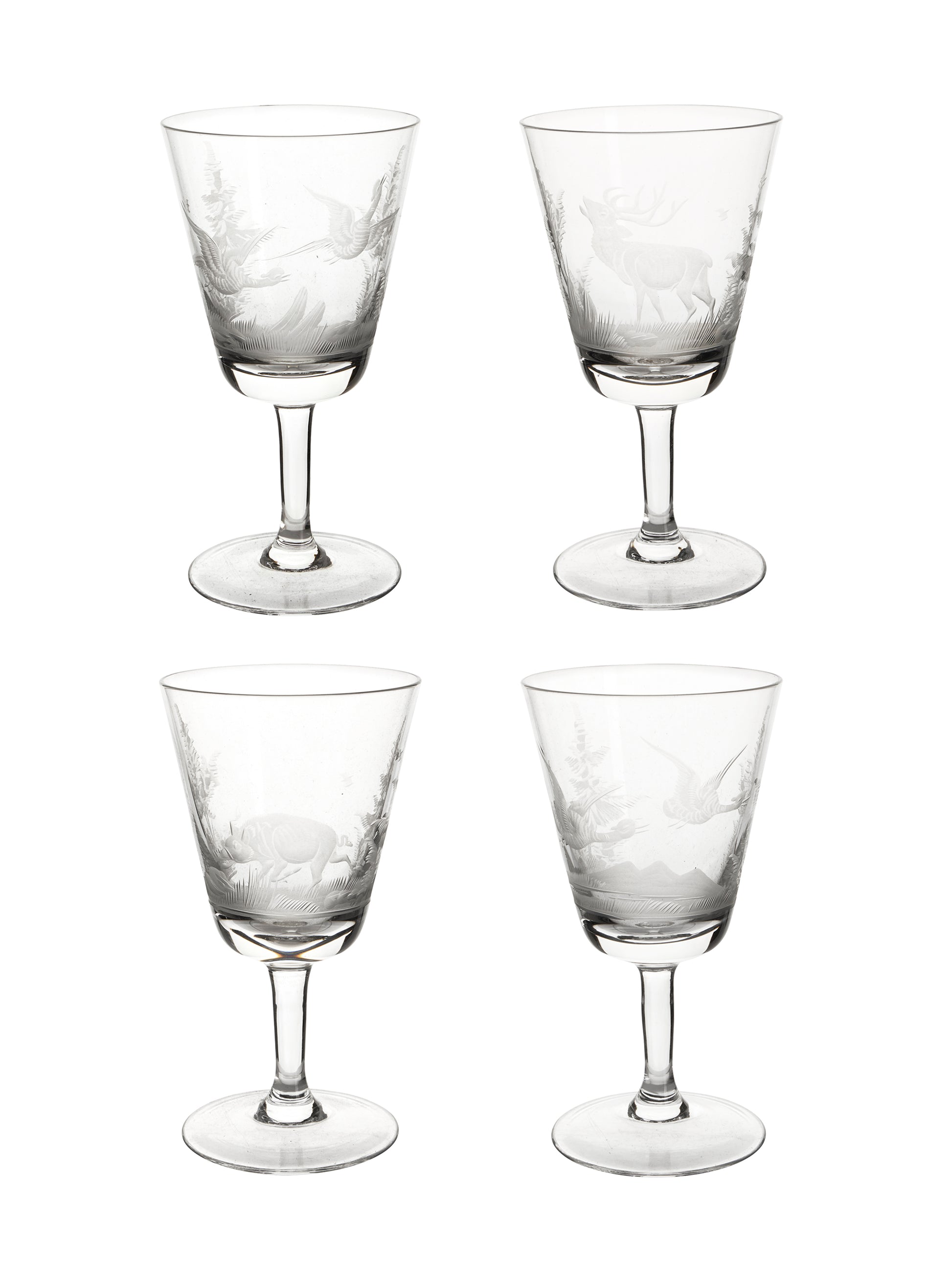 Vintage 1960s Crystal Queen Lace Safari Aperitif Glasses Weston Table