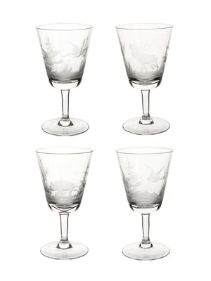  Vintage 1960s Crystal Queen Lace Safari Aperitif Glasses Weston Table 