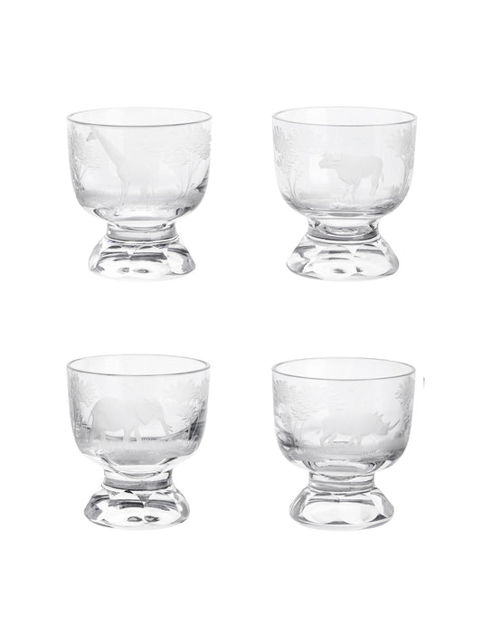 Vintage 1960s Crystal Queen Lace Safari Shot Glasses Weston Table