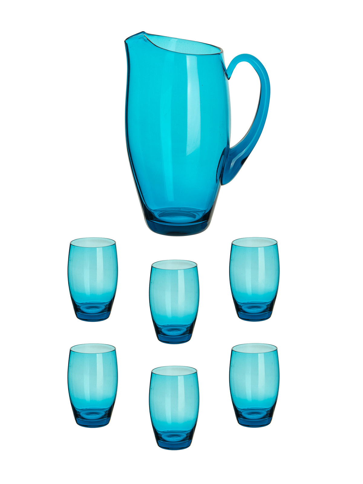 Vintage 1960s English Aqua Pitcher & Glasses Weston Table