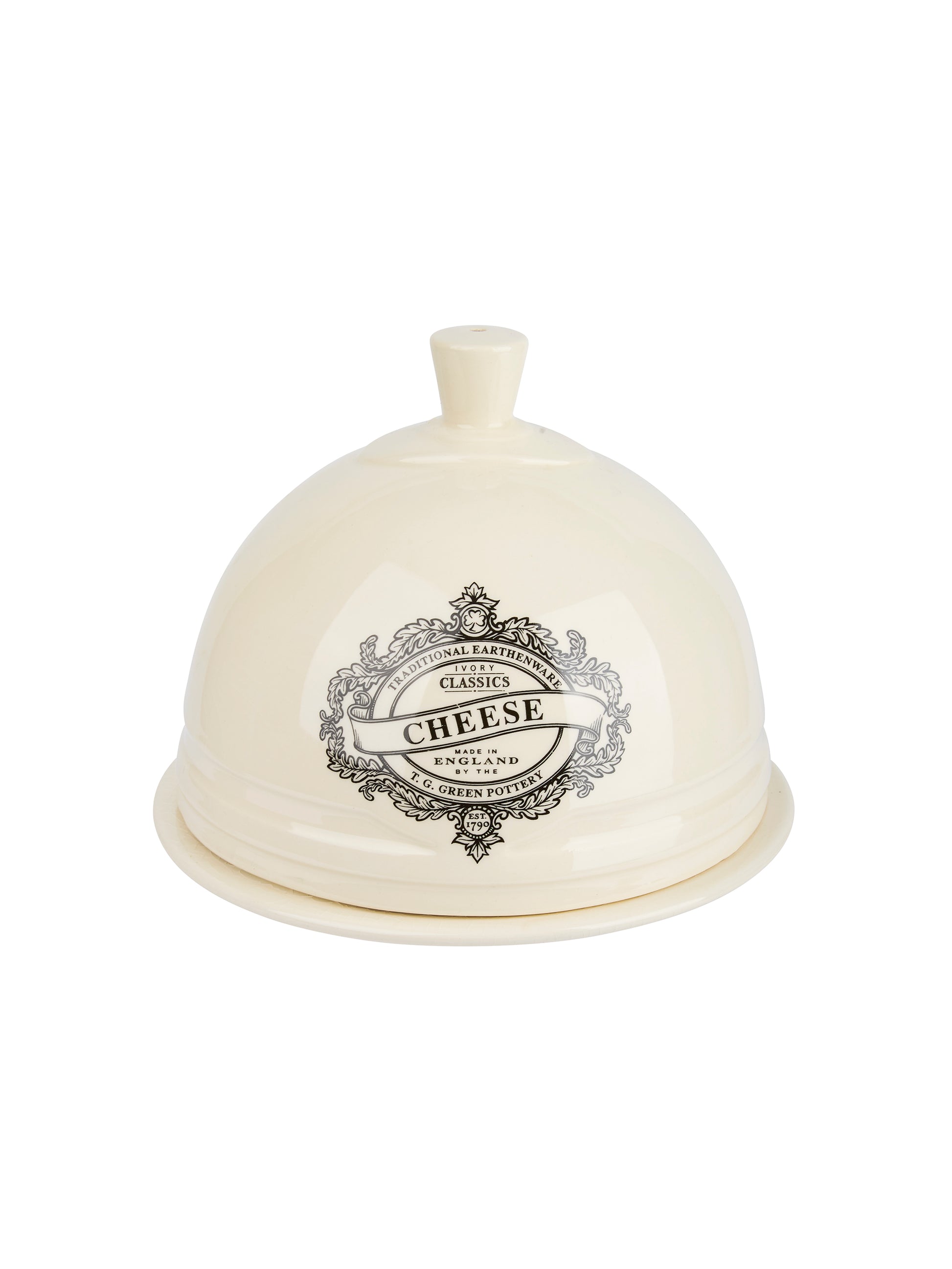 Vintage 1960s English Earthenware Cheese Dome & Plate Weston Table