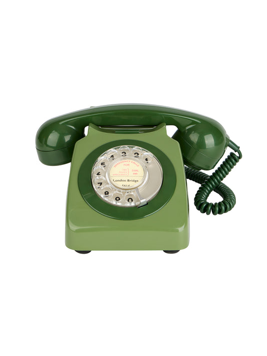 Vintage 1960s English Green Cradle Telephone Weston Table