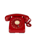 Vintage 1960s English Red Cradle Telephone One Weston Table