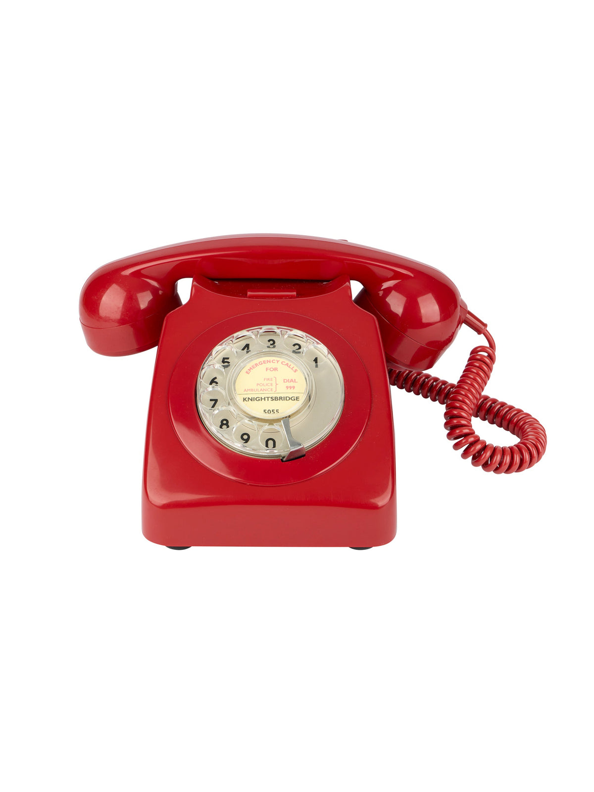 Vintage 1960s English Red Cradle Telephone Three Weston Table