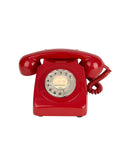 Vintage 1960s English Red Cradle Telephone Five Weston Table