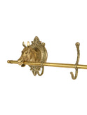 Vintage 1960s Equestrian Brass Coat Rack Two Weston Table