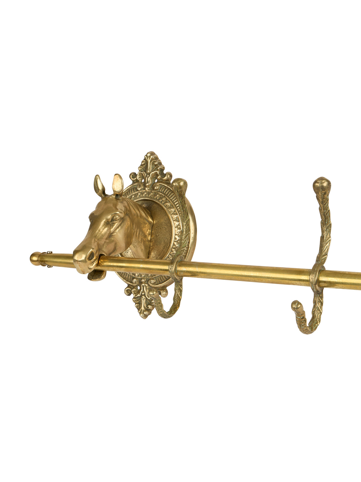 Vintage 1960s Equestrian Brass Coat Rack Two Weston Table