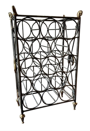  Vintage 1960s Equestrian Iron Wine Bottle Rack Weston Table 