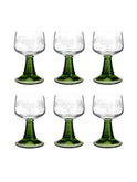 Vintage 1960s Etched Olive Beehive Wine Glasses Weston Table